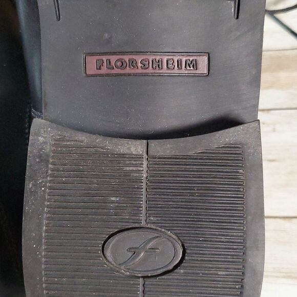 Florsheim Black Square Cap Toe Oxford‎ Shoes Perforated Seam Size 10½D 11665-001 - Picture 5 of 9